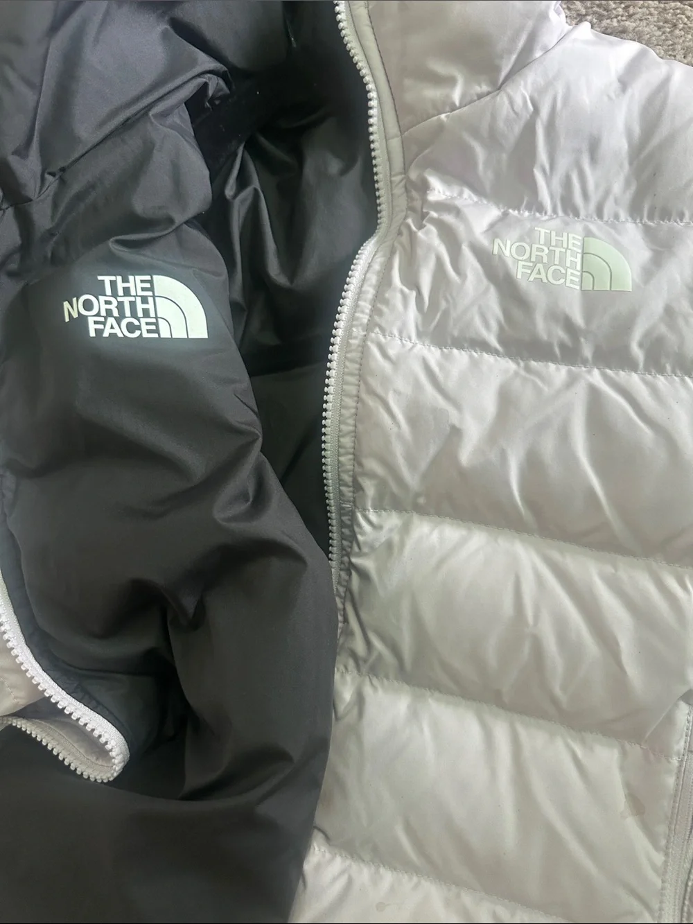 The North Face Kids Reversible Hooded Puffer Jacket — Purple & Black